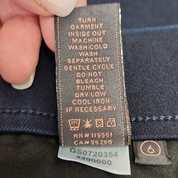Jen7 7 For All Man Kind Comfort Skinny Navy Blue Pull On Jeans Size 6 Stretch - Picture 8 of 11